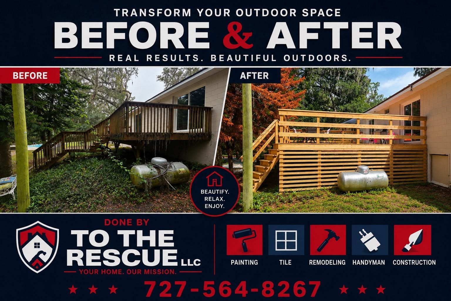 Before and after remodeling project in Hernando County FL